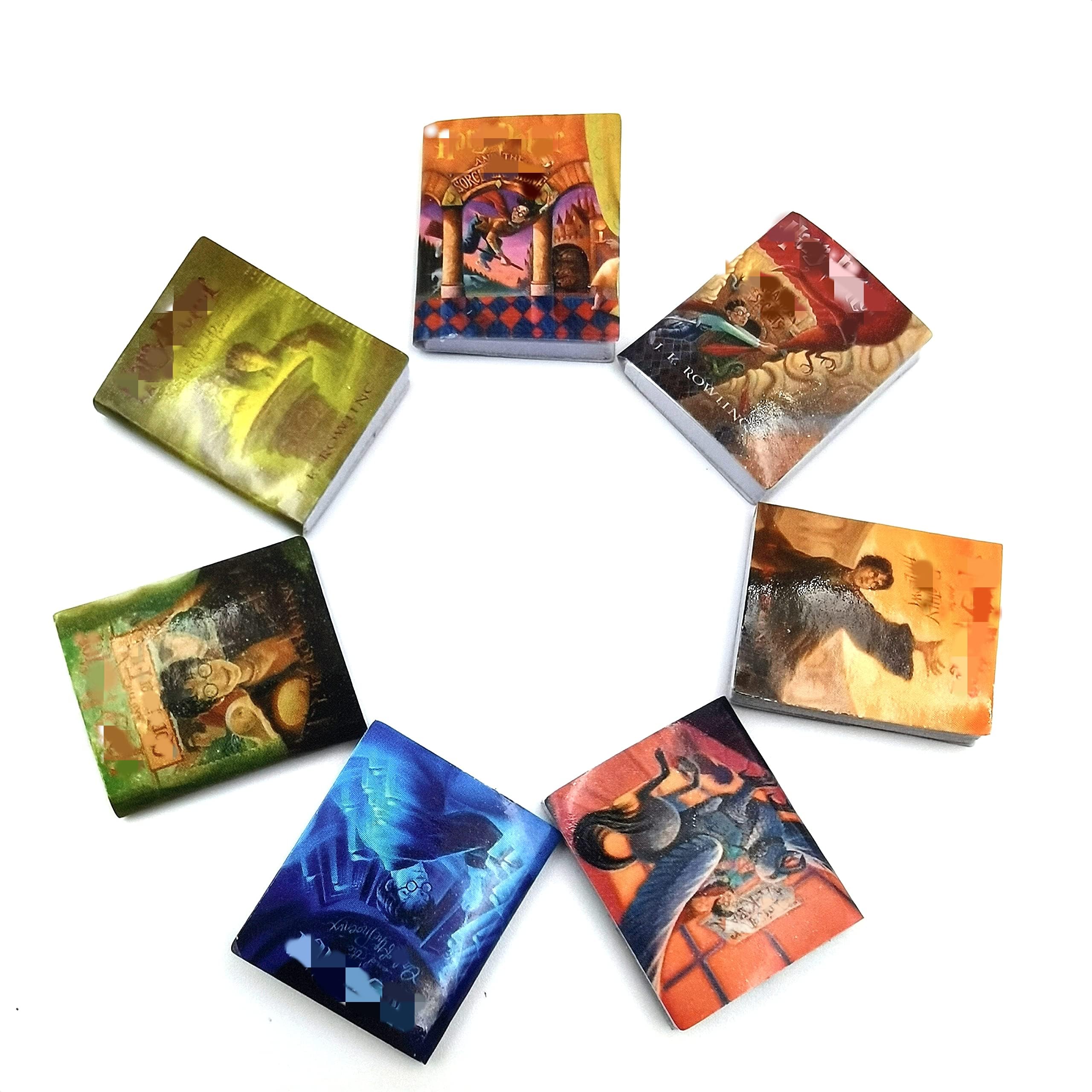 SXFSE Dollhouse Decoration Accessories, 1:12 Dollhouse Miniature Scene Model Novel Books for Bedroom Book Room Play Toy 7 Pcs (Multicolored, 20 x 24