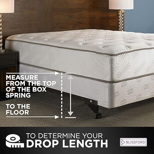 Miniatura 6 de Falda de cama con volantes con esquinas divididas, tamaño King, falda de cama de 14pulgadas (disponible en 16 colores)