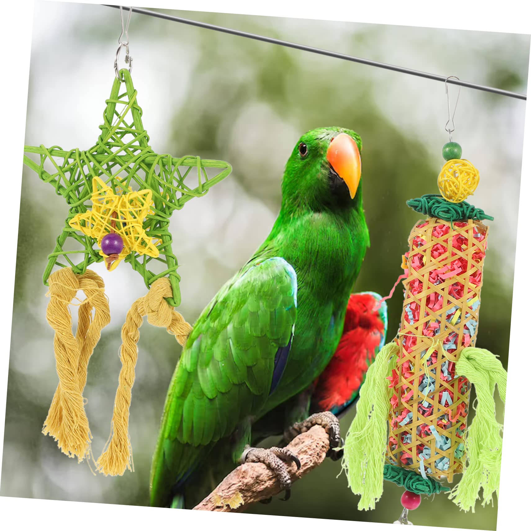 VANZACK 9stücke Vogelspielzeug Für Käfige Bunte Kletter Und Kauspielzeuge Naturmaterialien Für Papageien Und Sittiche Dekoratives Zubehör Für Spaß Und Im Vogelkäfig