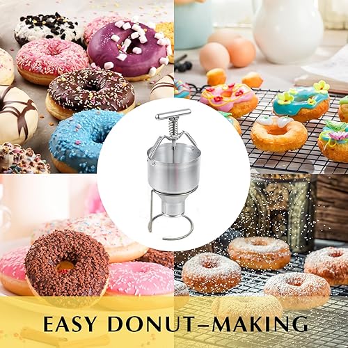 Miniatura 3 de Gagalayong Depósito manual de rosquillas, dispensador de donas comercial de 5L, cuentagotas de aluminio de grado alimenticio con 6 grosores