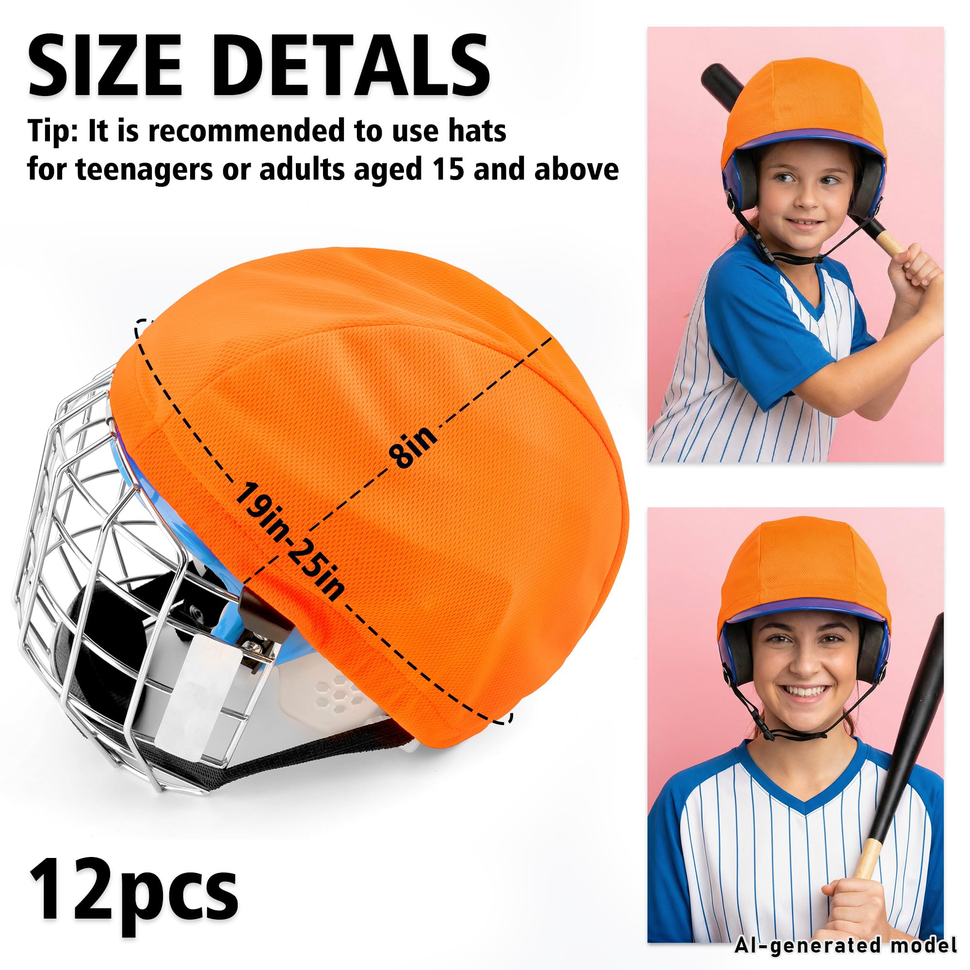 12 coperture per casco da calcio, colori vivaci, con strisce antiscivolo, per giovani adulti, allenamento, hockey, lacrosse, accessori per allenamento