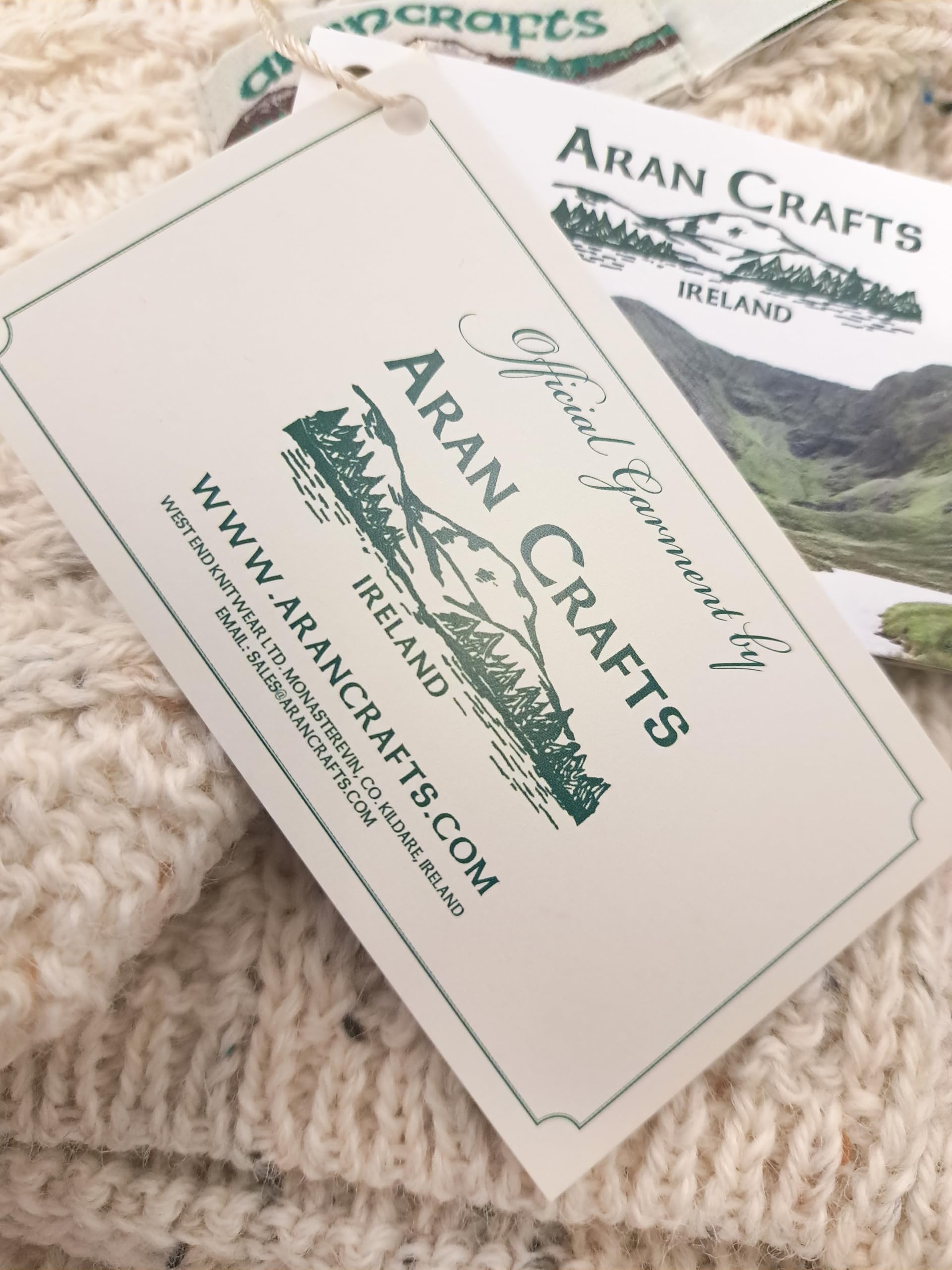 Aran Crafts Irischer weicher Zopfstrickpullover mit Rundhalsausschnitt (100% Reine Schurwolle)