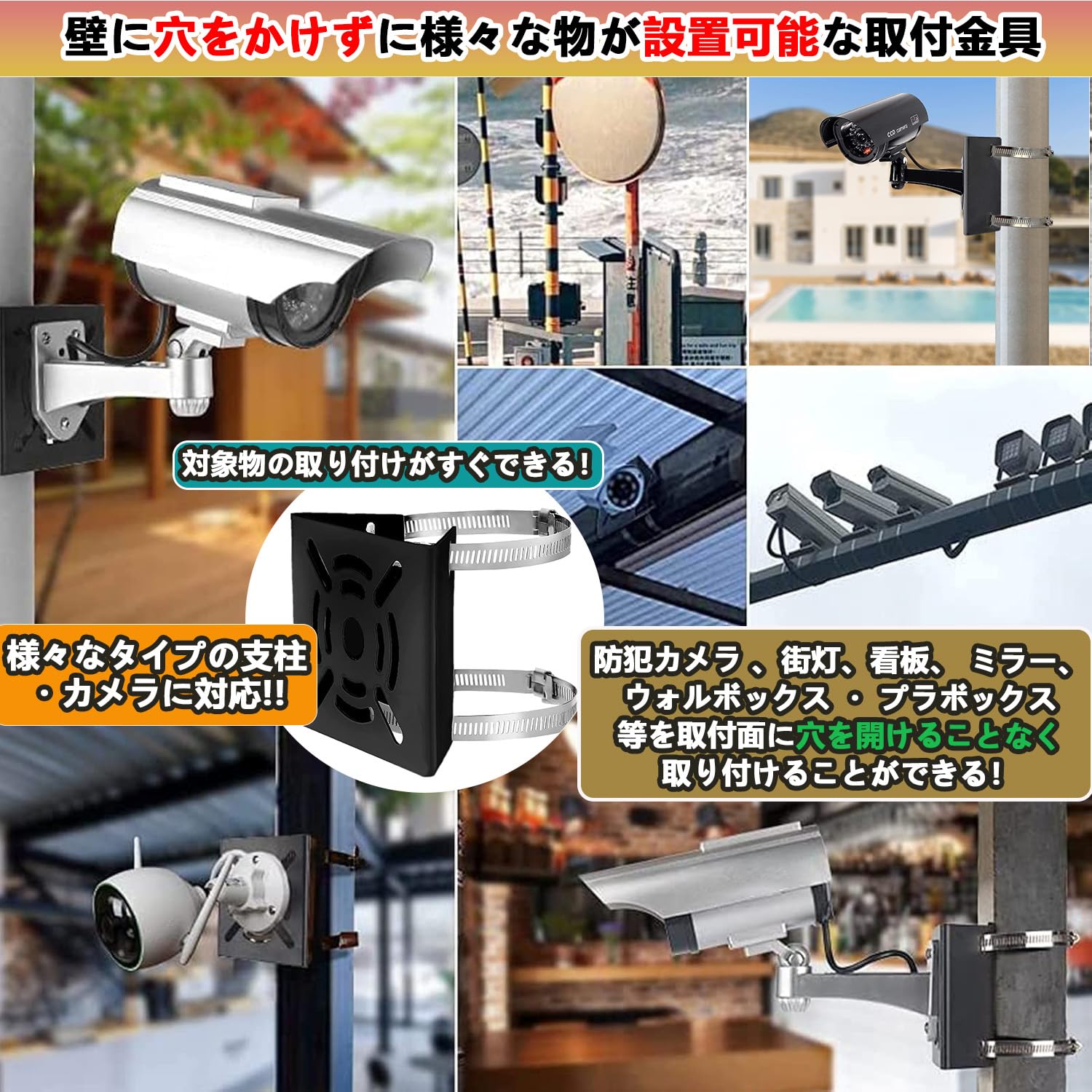 aosu 防犯カメラ　SDカード 取り付け金具 Amazon | SYUNASYU 防犯カメラ 取付金具 ポール カメラ ブラケット