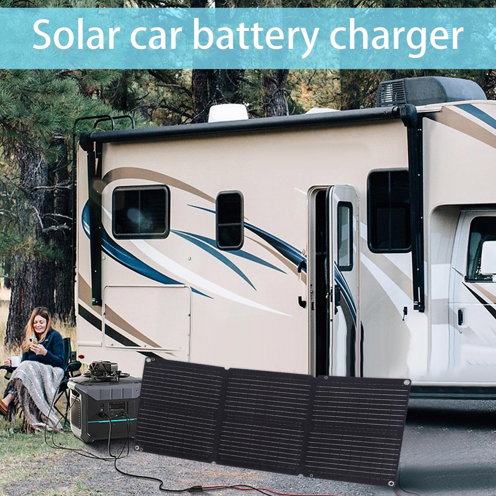 Serveratore del caricatore della batteria per auto solare, caricabatterie | Manutentore automatico impermeabile pieghevole 12-