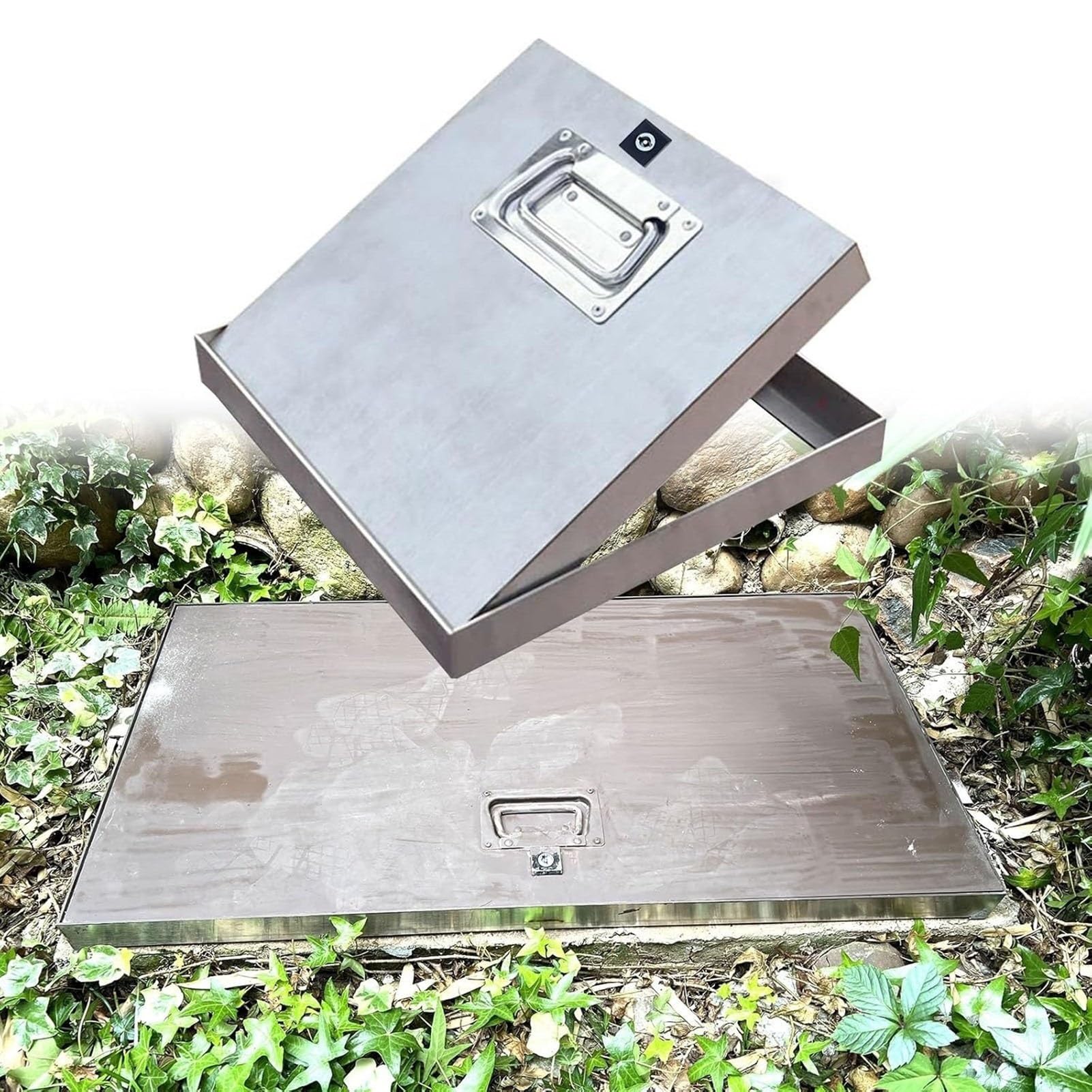 DaneGPT Cellar Floor Hatch, Recessed Steel Basement Door Flush Floor Hatch for Cellar Crawl Space Access