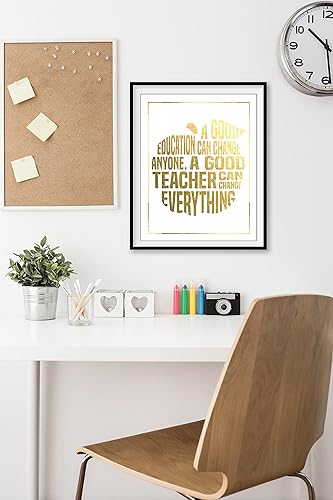 Miniatura 2 de Teacher Gold Foil Apple Quote Print - PrintChicks Metallic Inspirational Teacher Wall Decor