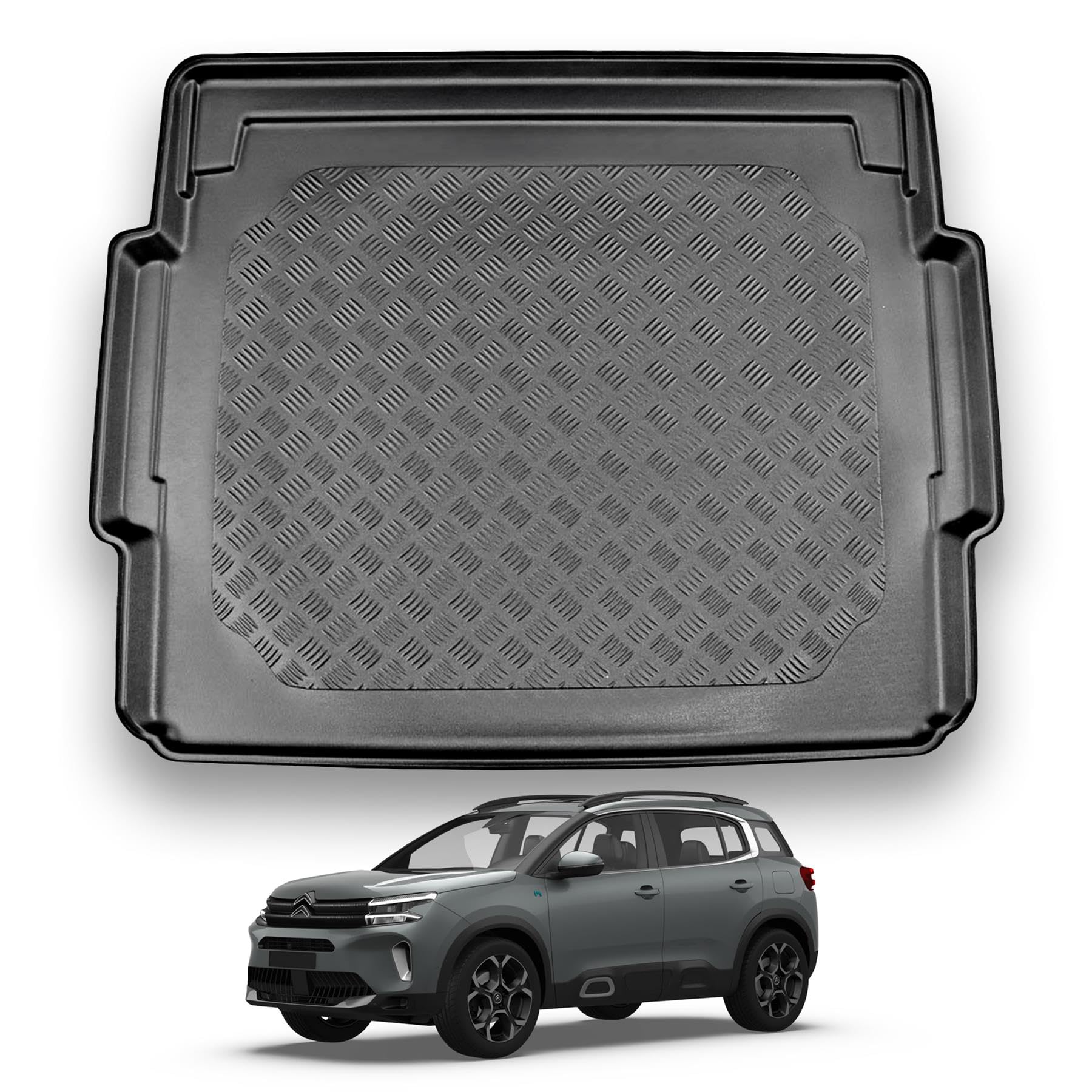 NOMAD Citroen C5 Aircross (2019+) Boot Liner [Upper Boot Position - Not for Hybrid] Tailored Car Floor Mat Protector Non Slip Waterproof Raised Edges Compatible Custom Accessory Dog & Pet Friendly