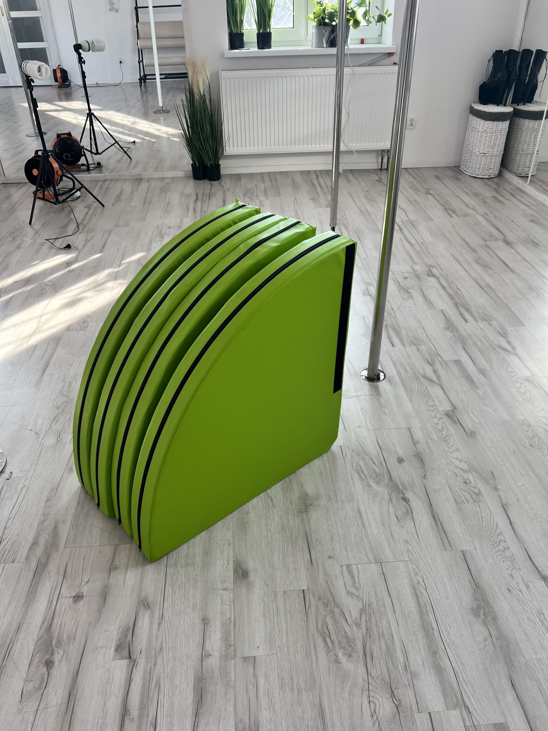 Tappetino pieghevole per danza, rotondo, 10 cm, diametro 120/150/160 cm, antiscivolo, con apertura per asta pole dance, tappetino protettivo quadrato, accessorio per ginnastica