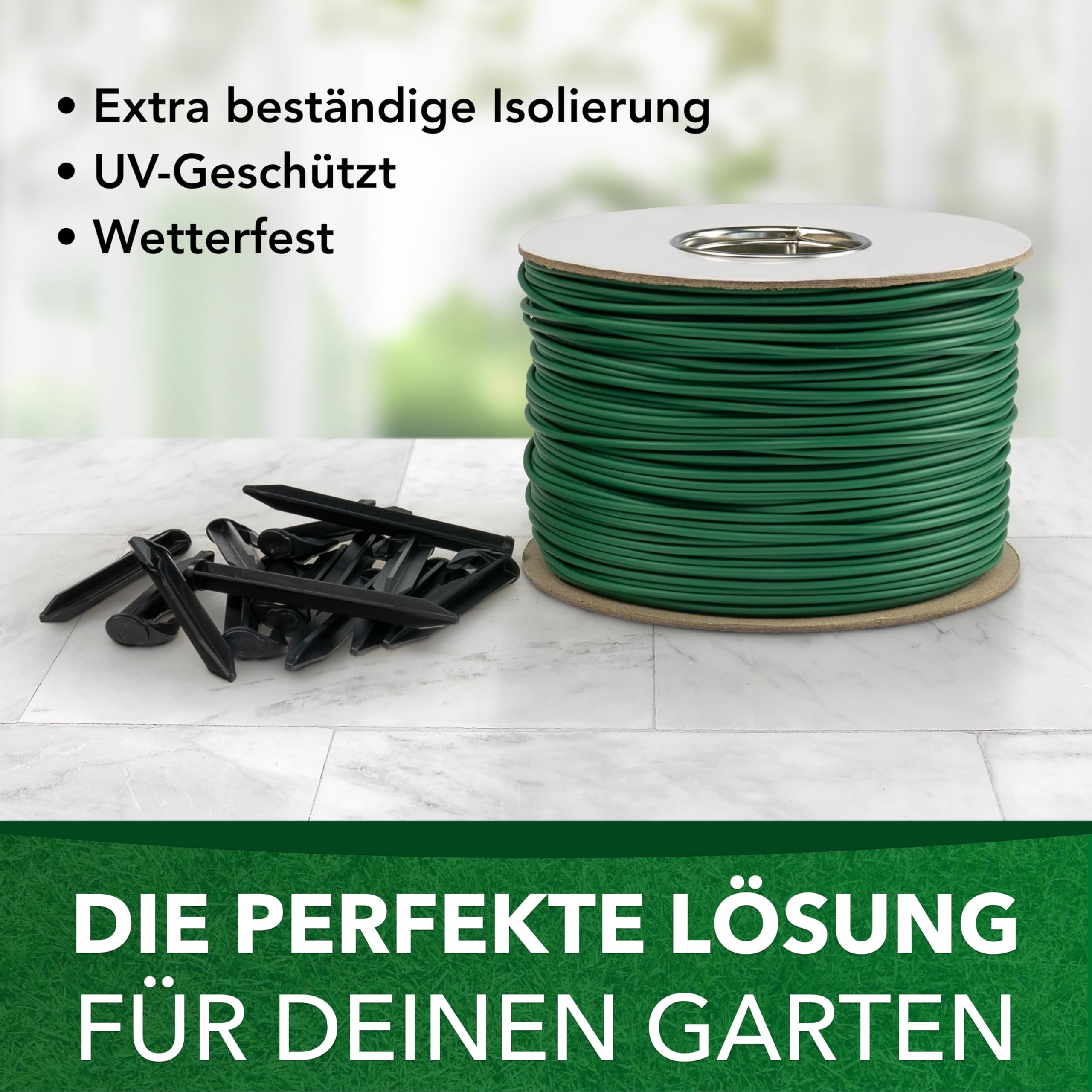 Genisys Cable Compatible con Husqvarna Automower Cable limitador de Robot cortacésped - HQ - en Carrete de Cable - Ø2,7mm, Longitud:800m
