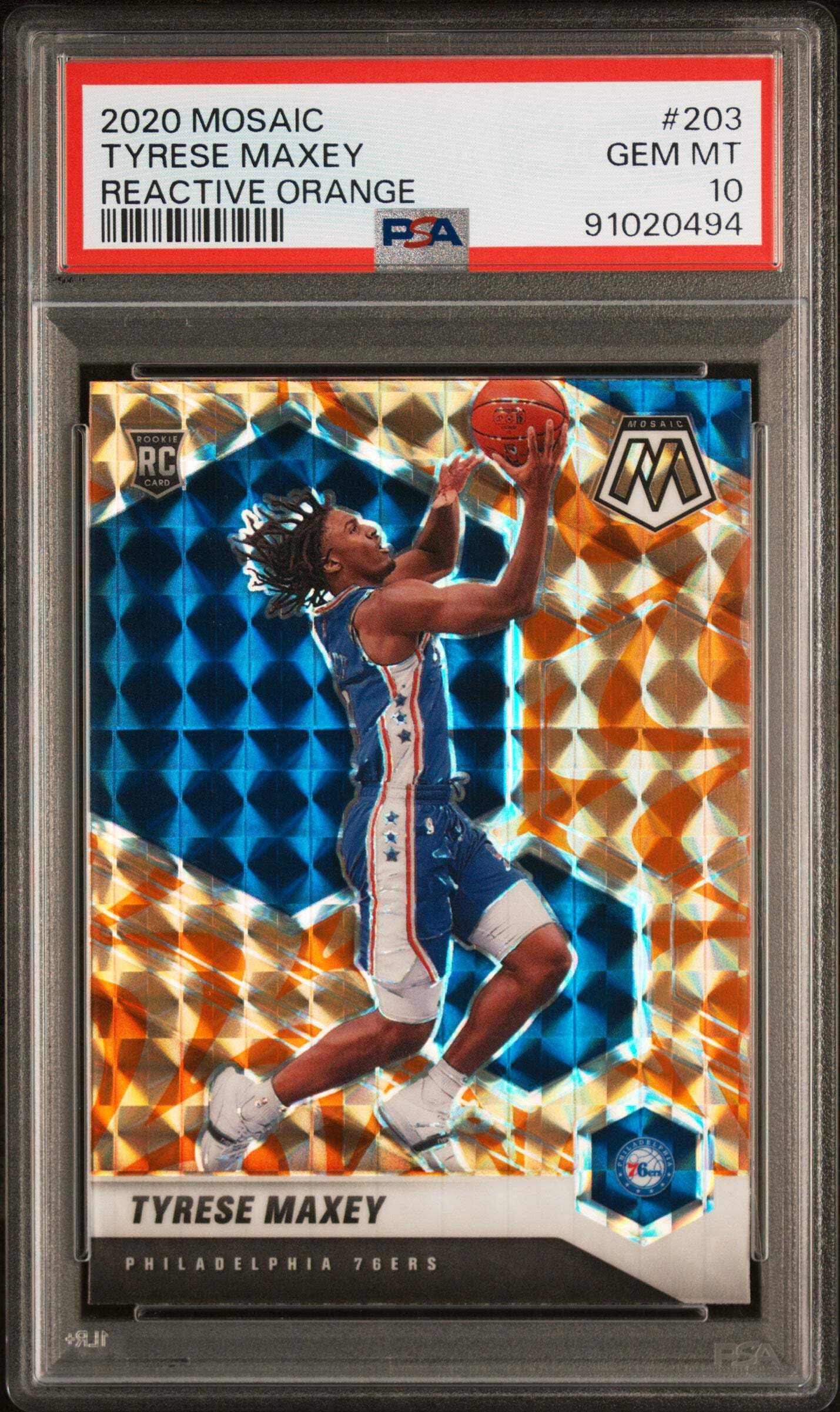 Amazon.com: Graded 2020 Panini Mosaic Tyrese Maxey #203 Reactive