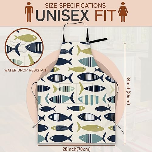 Miniatura 2 de Delantal con bolsillos para mujer, delantal de cocina ajustable para cocinar, barbacoa, chef, regalos para mamá, cumpleaños o vacaciones