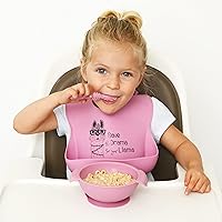 Vista 3 de PrimaStella Baberos de silicona para bebés – Babero suave ajustable impermeable para bebés y niños pequeños Sin BPA