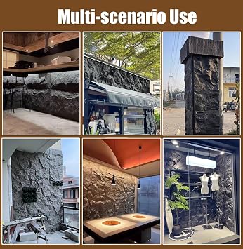 Artificial Stone Wall Panels, 3D Accent Wainscoting, Rock Veneer Cladding for Hallway and Stairs, Decorative Wall Background Panels