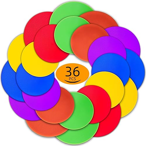 Miniatura 2 de 1224Pcs Poly Spot Markers 9 inch Non-Slip Rubber Agility Training Markers Floor Dots Flat Field Cones for Football Basketball Soccer School Exercise