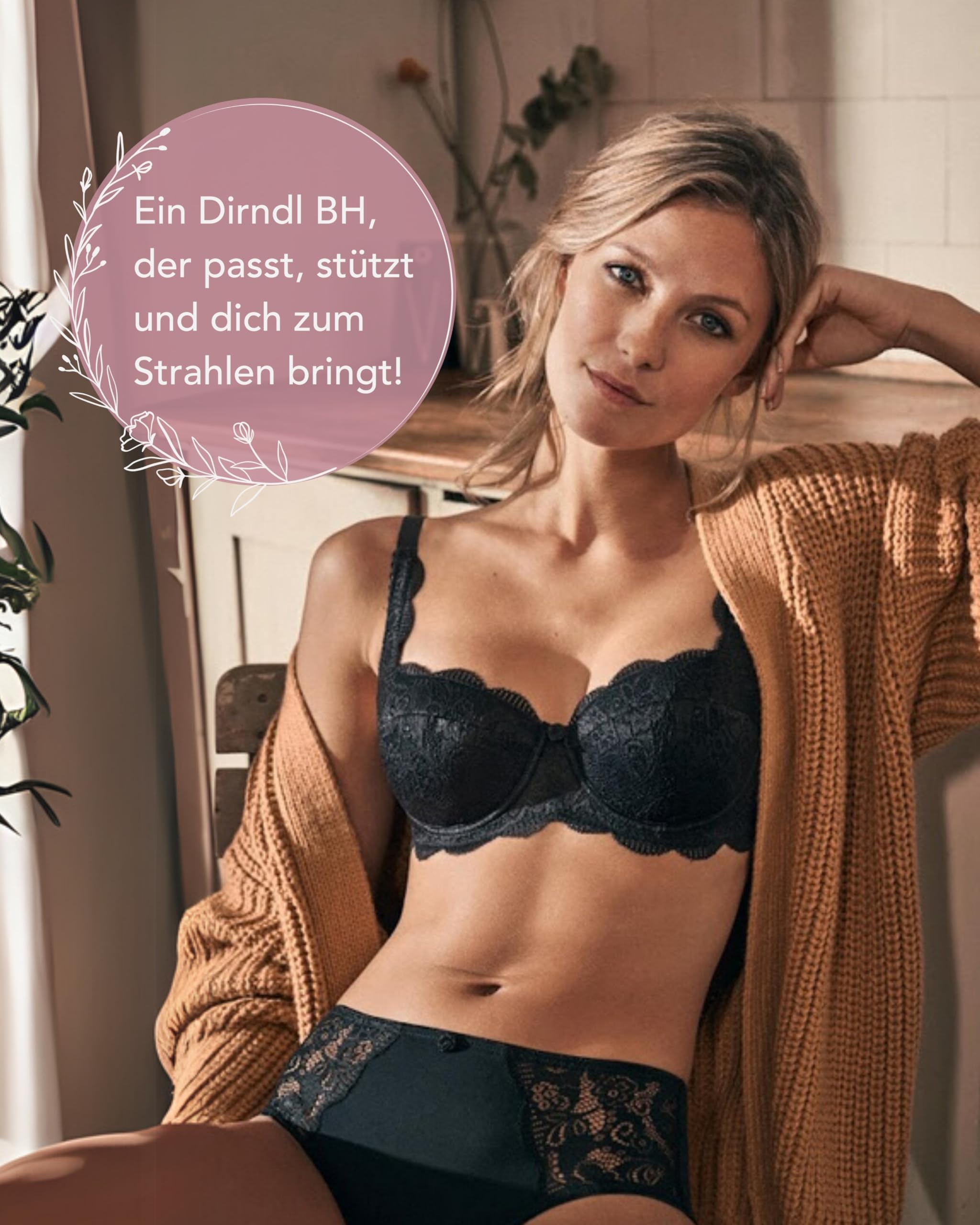 SUSA Dirndl BH Damen mit Bügel Wiesn-Zauber I Push-Up BH mit vorgeformtem Schalen-Cup I Entnehmbare Push-Ups I Damen-BHS für EIN besonderes Dekolleté
