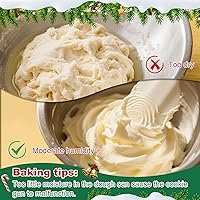 Vista 5 de Juego de prensa de galletas mejorado, kit de pistola de prensa de galletas de grado alimenticio con 20 discos y 4 puntas, herramienta de hornear