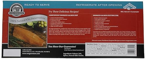 Miniatura 5 de Alaska Smokehouse Filete de Sockeye ahumado en caja de regalo, 8 onzas cada uno (paquete de 2)