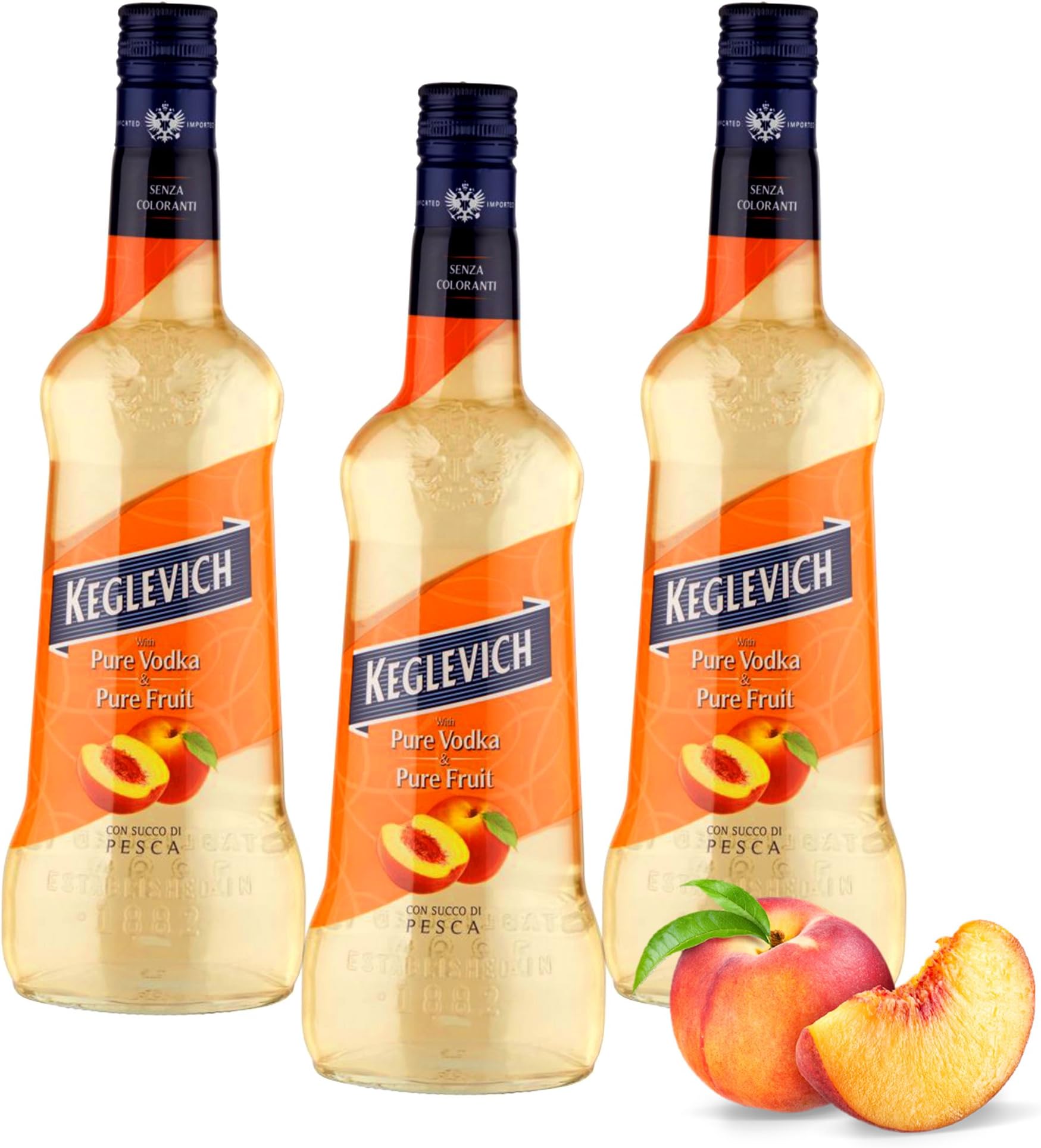 Keglevich & Pure Fruit Peach Juice (Pack n° 3 Bottles)