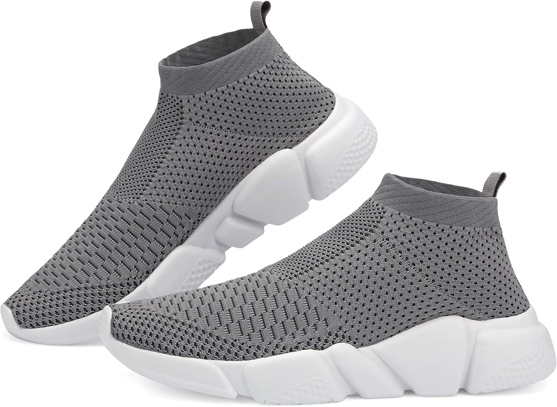 Santiro Mens Walking Shoes Breathable Knit Slip On Sneakers Lightweight Athletic Gym Shoes