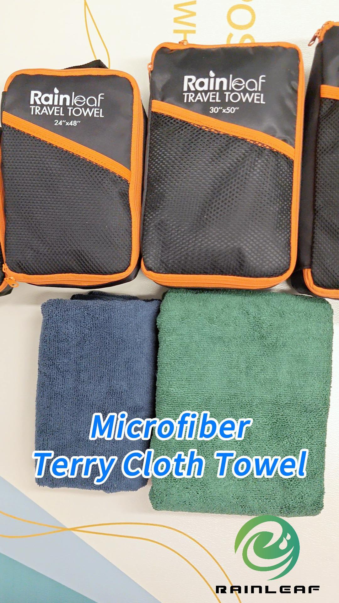 Serviette Microfibre Rainleaf Vert 30x60 Cm - Séchage Rapide, Légère, Absorbante - Idéale Voyage Et Sport