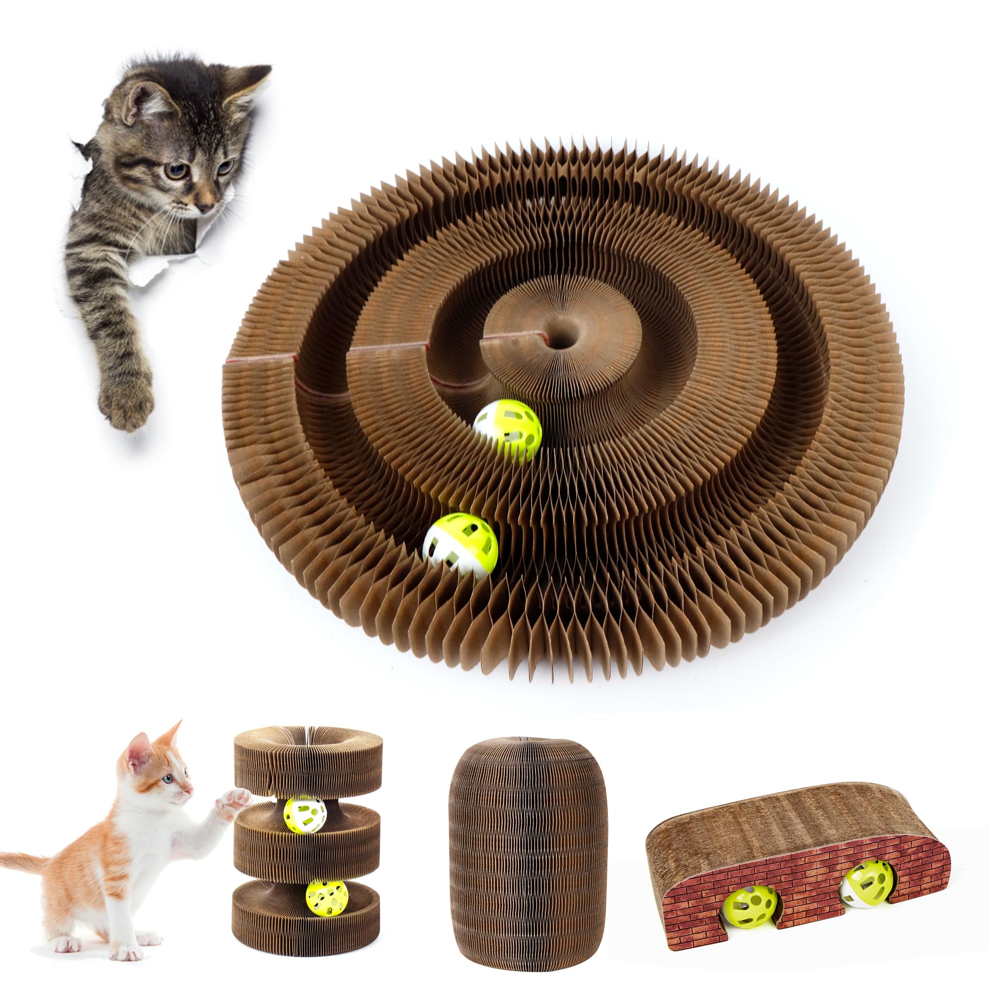 Cat Toy, Cardboard Scratching Post, Scratching Post for Cats Cardboard Scratching Post for Cats Cat Toy with Bell Ball
