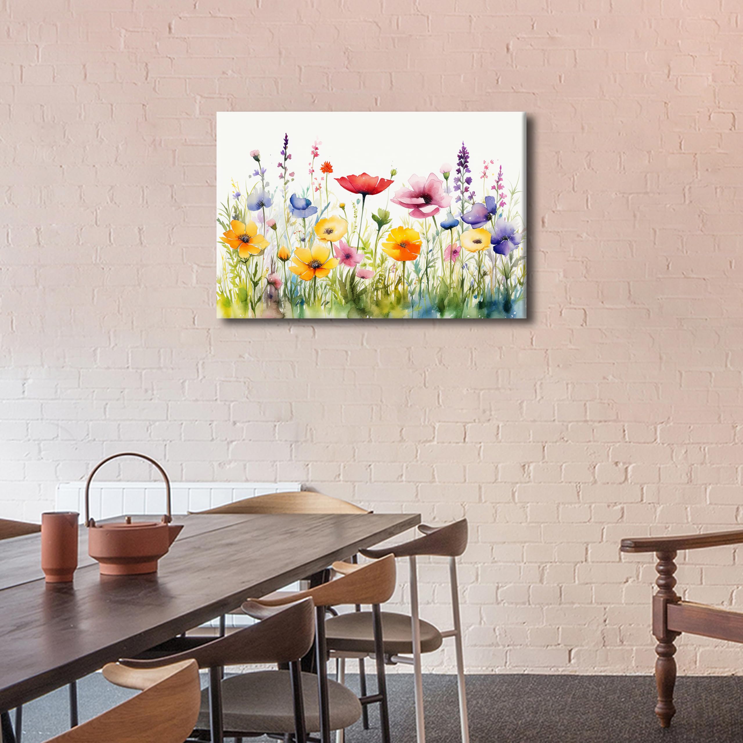 TISHIRON Canvas Wall Art for Living Room Flowers Modern Home Decor Floral HD Printed Posters Artwork for Bedroom Office Blossom Wall Art Painting Abstract Pictures Ready to Hang - Image 2