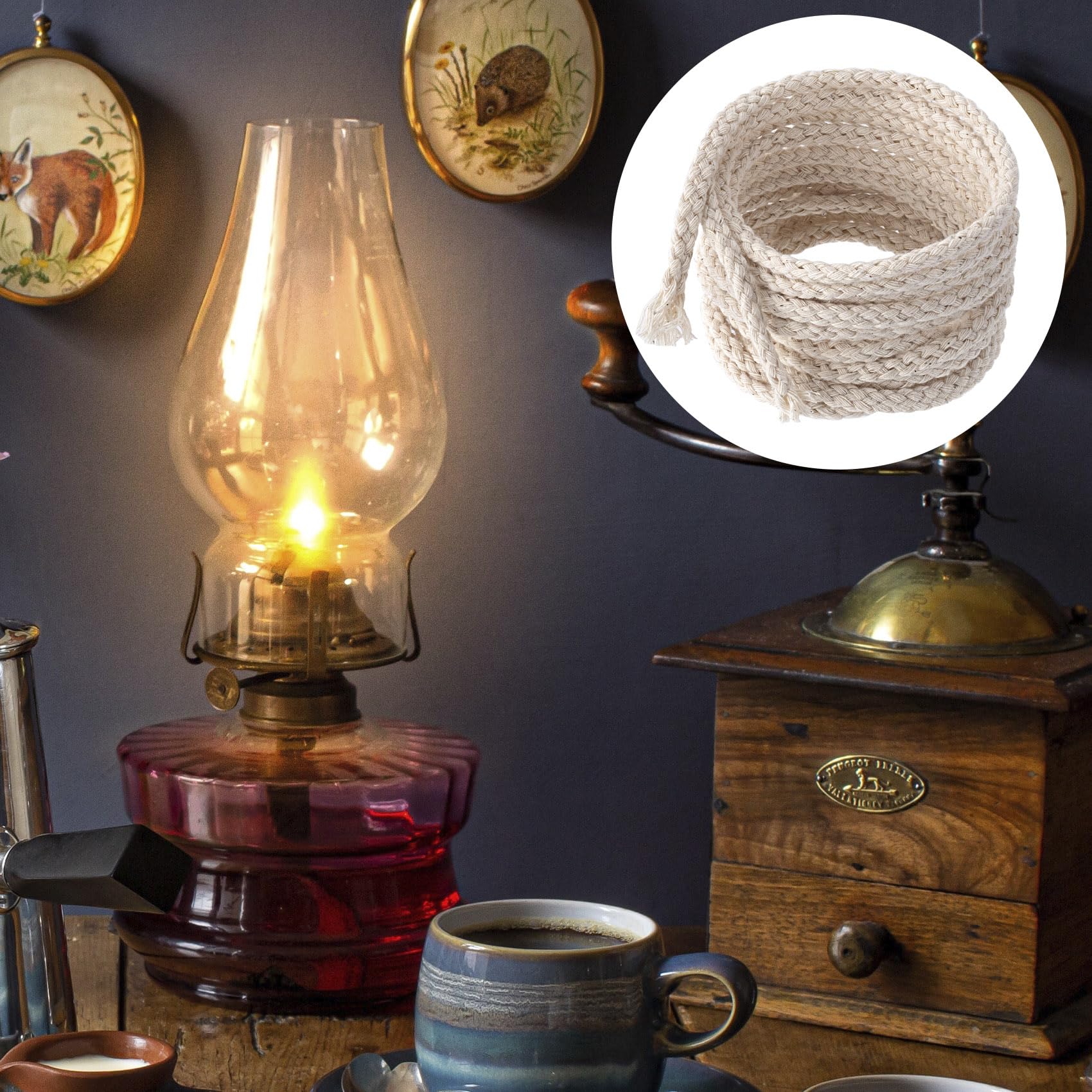 Amazon.com: Pndeyo 65.6 Ft 1/8''(4mm) Oil Lamp Wicks, Round Cotton