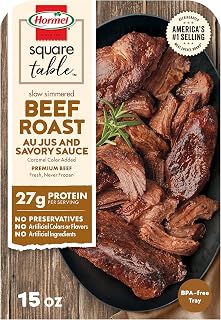 Hormel Square Table Slow Simmered Beef Roast Au Jus & Savory Sauce, 15 oz Refrigerated Entree - Ready in 5 Minutes