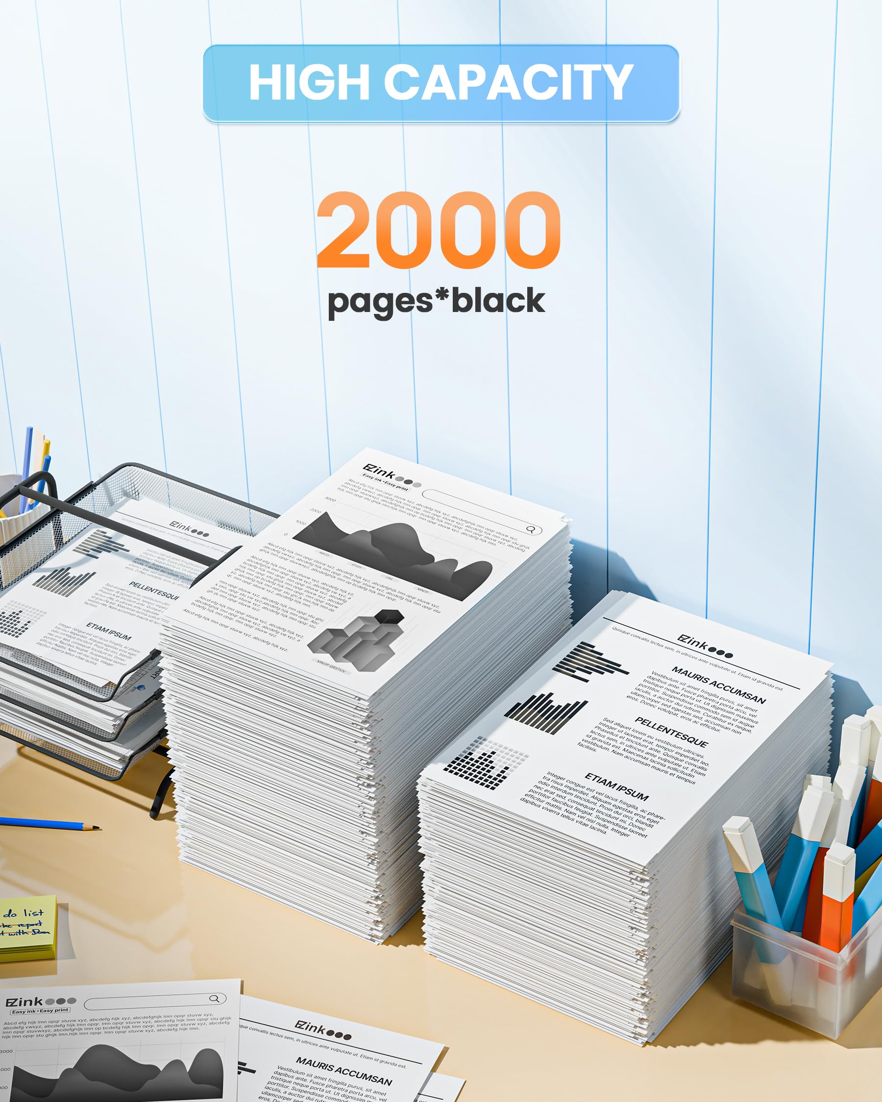 E-Z Ink Cartucho de tóner compatible de repuesto para Dell E525W E525 525w para usar con impresora inalámbrica a color E525w para 593-BBJX (negro, 2 unidades)