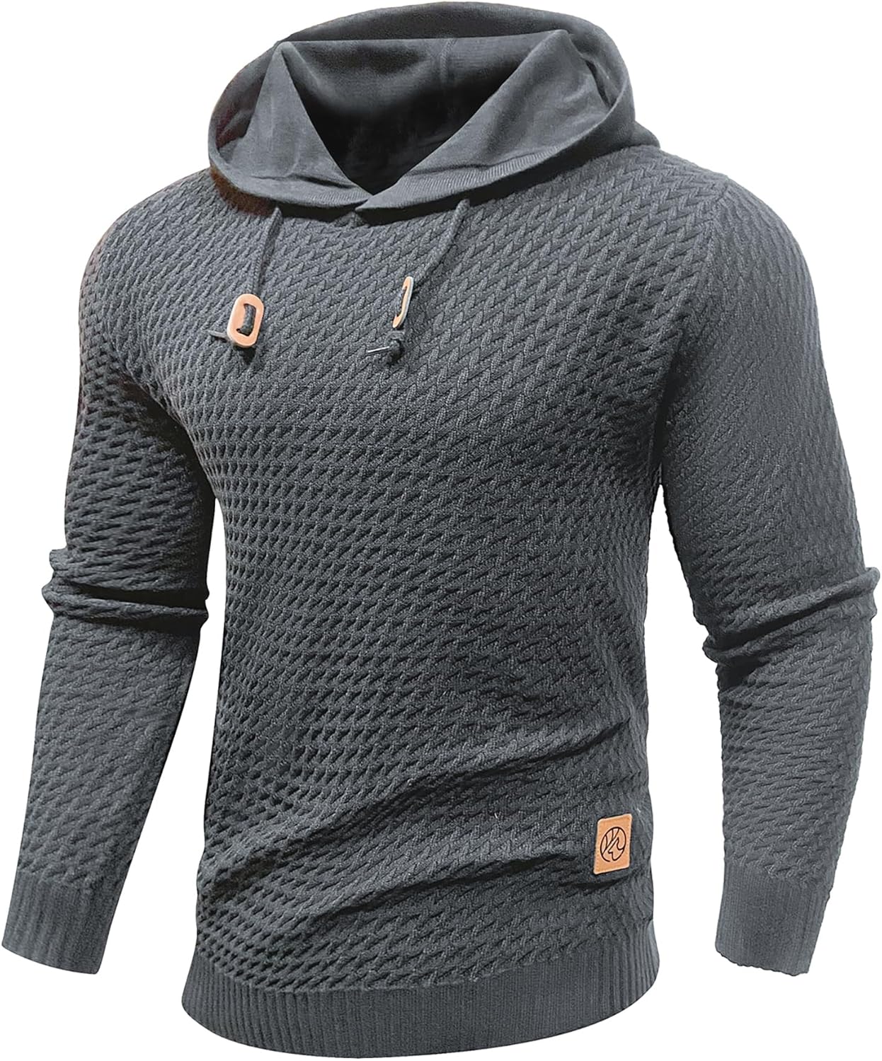 Men's Hooded Sweatshirt Hoodie Solid Knitted Pullover Long Sleeve Casual Sweater - Image 4