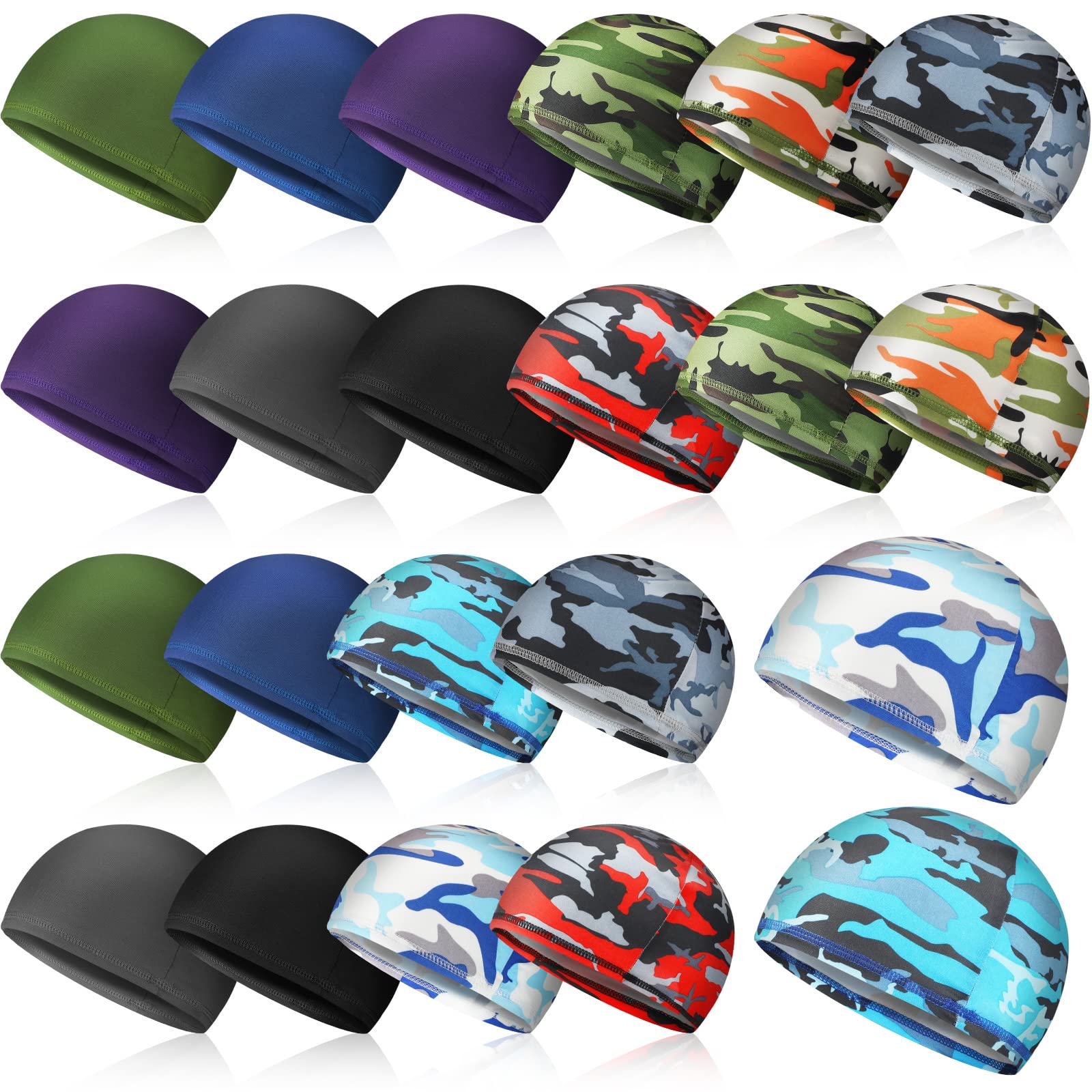 Meanplan 22 Pcs Cooling Skull Caps for Men, Classic Style
