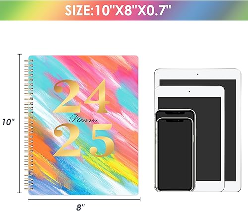 Miniatura 5 de Agenda 2024-2025  julio 2024  junio 2025, 2024-2025 planificador semanal y mensual, agenda académica 2024-2025, con pestañas, 8 x 10 pulgadas, tapa