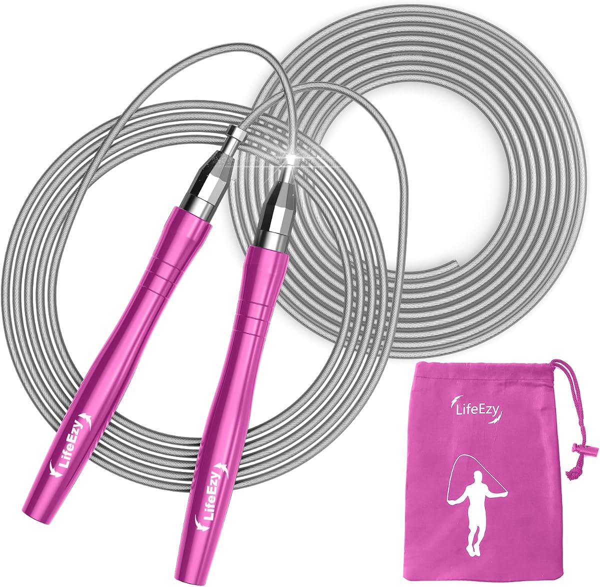 Jump Rope, High Speed Weighted Jump Rope - Premium Quality Tangle-Free - Self-Locking Screw-Free Design - Jump Ropes for Fitness - Skipping Rope for Workout Fitness, Crossfit & Home Exercises