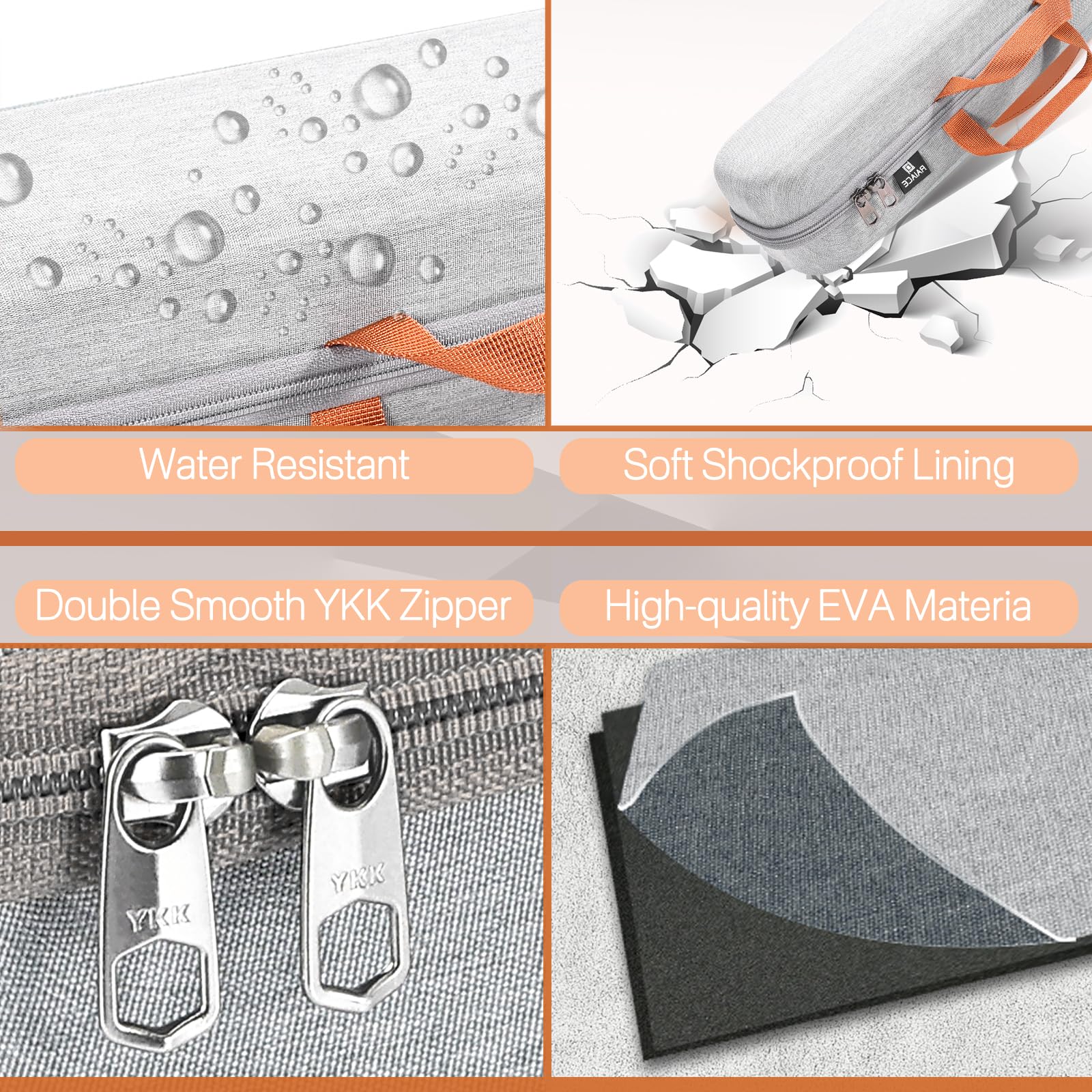 RAIACE Estuche rígido de Transporte Compatible con la Plancha de Pelo Dyson Airstrait, Bolsa de Almacenamiento para Viajes. (Solo se Vende el Estuche) - Gris