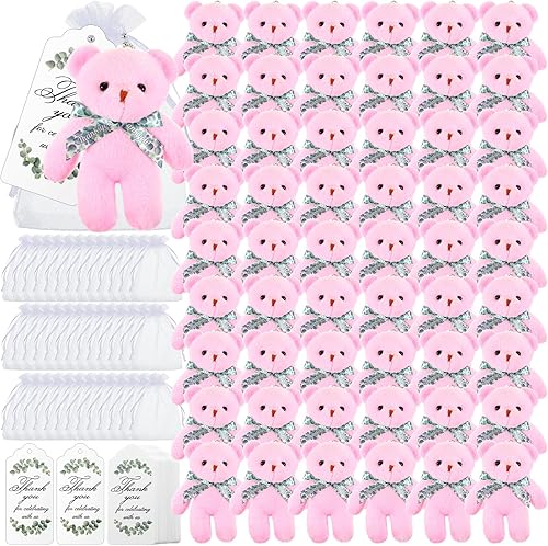 Wettarn Juego de 50 juegos de osos pequeños para baby shower, osos de peluche pequeños a granel de 4.72 pulgadas, mini animales de peluche pequeños