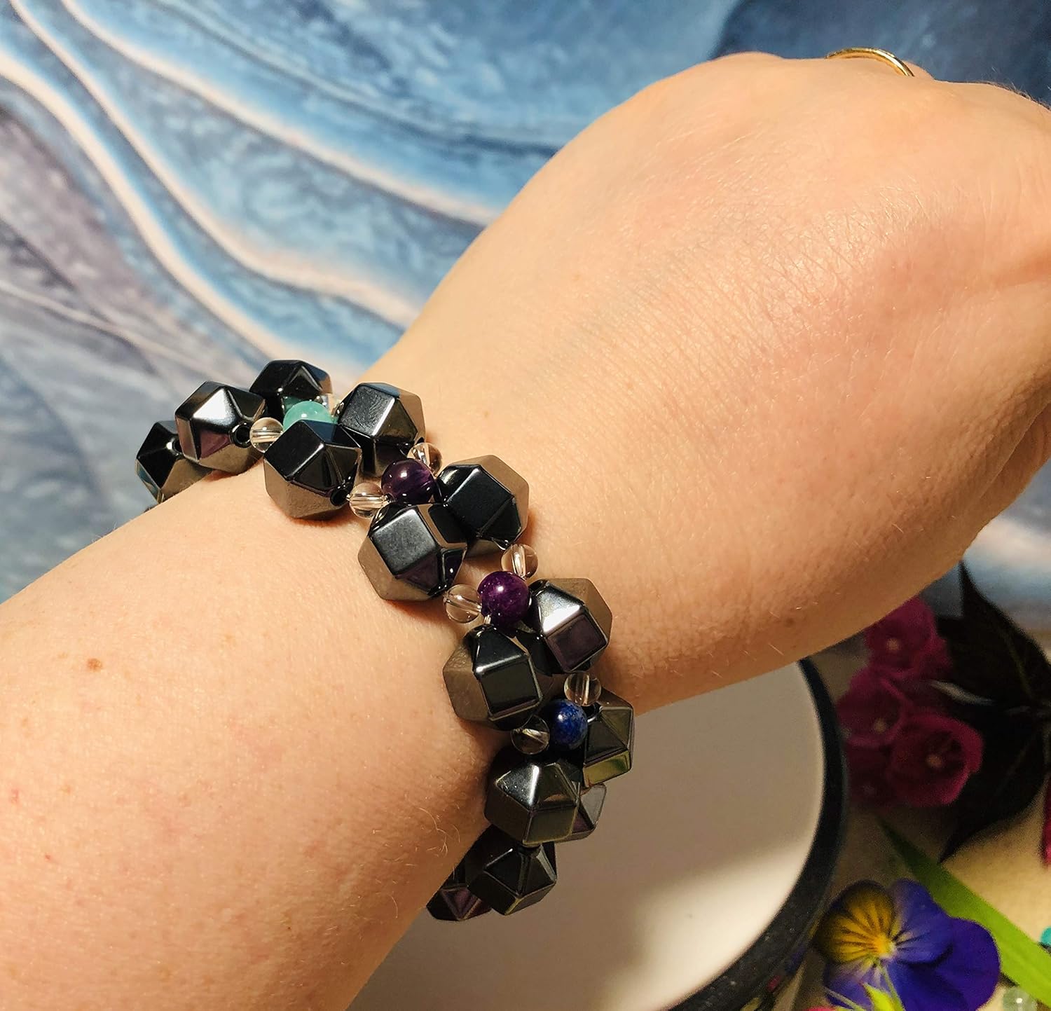 Huntington’s Double Holistic Bracelet - Heavy Weighted - Tremor, Spasms, Mood Swings, Hand Shaking, Involuntary Movement, Memory, Anxiety