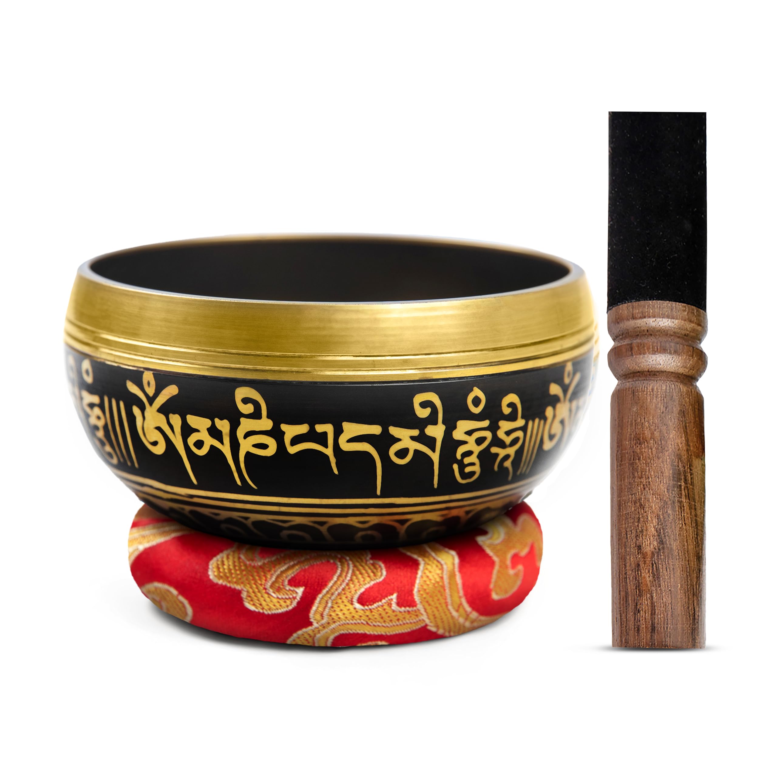 Tibetan Singing Bowl Set Brass - Master Healing Grade - Authentic Handcrafted Sound Bowl by Himalayan Bazaar