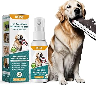 kitsy No Chew Spray for Dogs (50ml) – Bitter Apple Dog Deterrent Spray to Stop Chewing, Alcohol-Free Training Aid for Puppies, Safe for Furniture, Indoor & Outdoor Use