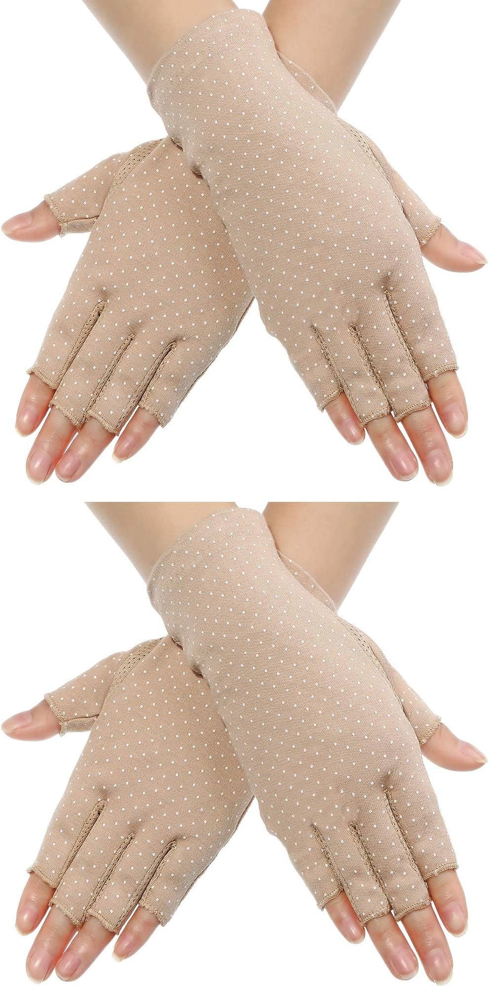 Sun Gloves for Women UV Protection Fingerless Non Slip Sunscreen Driving Gloves for Summer Outdoor