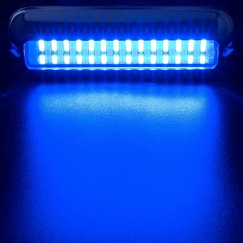Miniatura 3 de HUSUKU Luces LED marinas de mediados de 42 LED de 1500 LM para barco bajo el agua (azul), 2 unidades, 5.1 pulgadas, IP68, acero inoxidable 316,