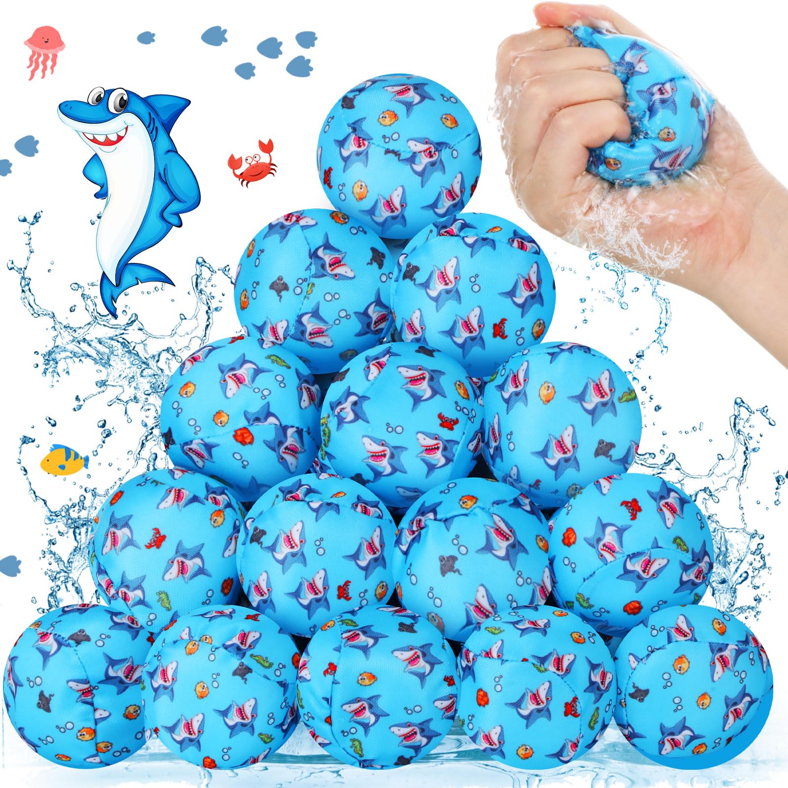 48 Pcs 3 Inch Party Nylon Water Bomb Swimming Pool Water Absorbent Ball Toys, Summer Activities Water Fight Games for Pool Beach Party Favors