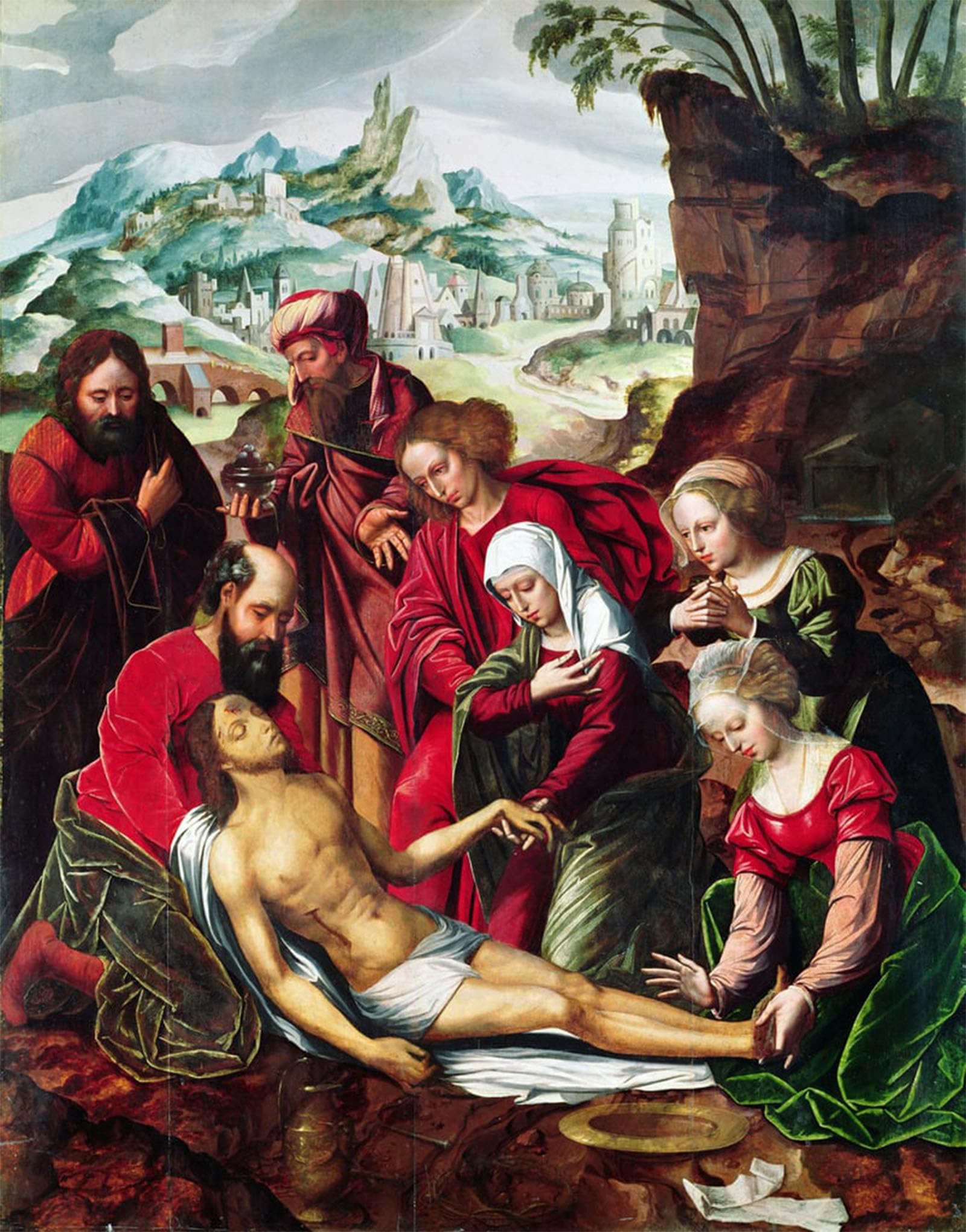 ARTXLXXBN Famous Art Print Poster Vintage Wall Art the Deposition by Bernard Van Orley Canvas Art Poster for Home Decor 60x90cm