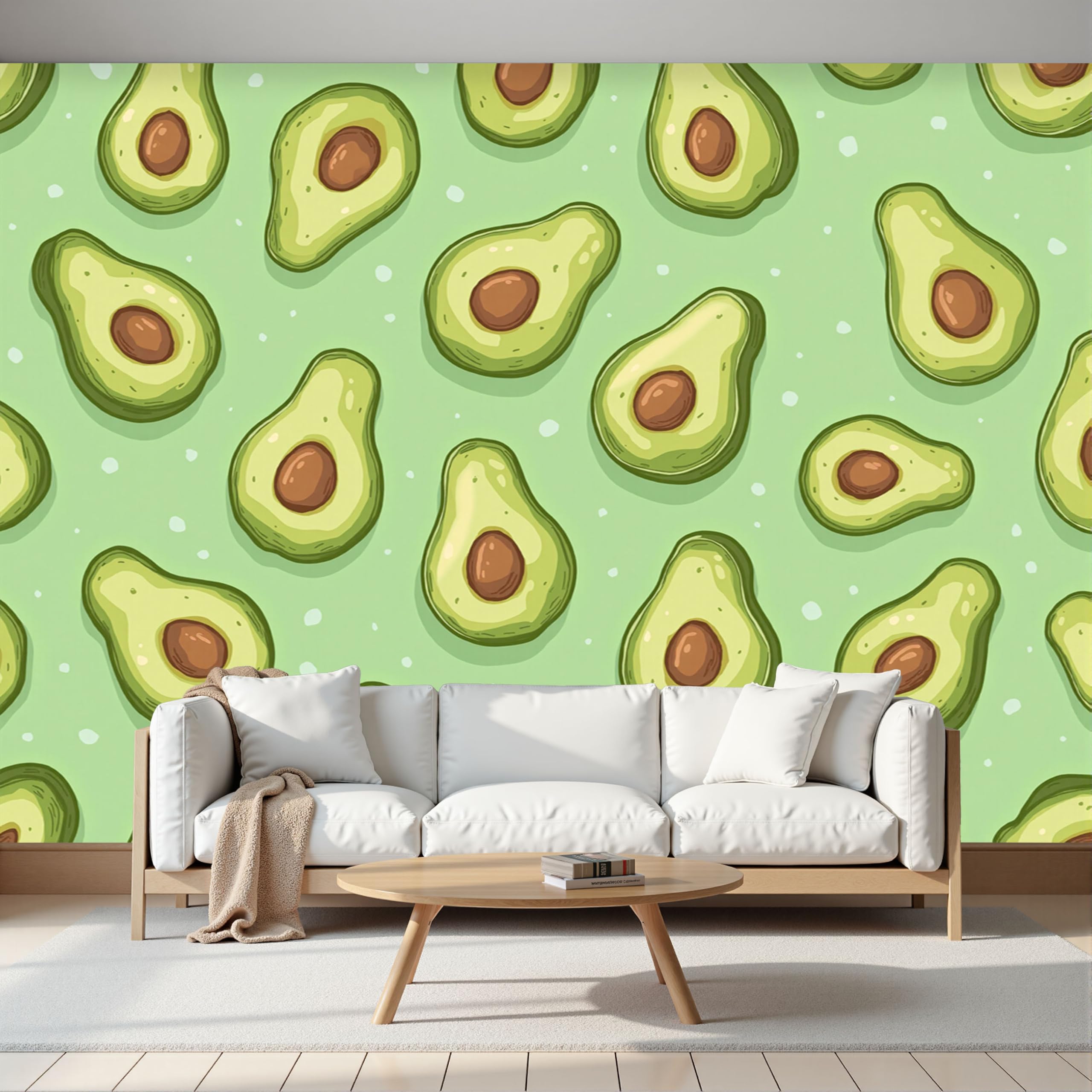 Papier peint mignon avocat pour égayer votre salon en douceur