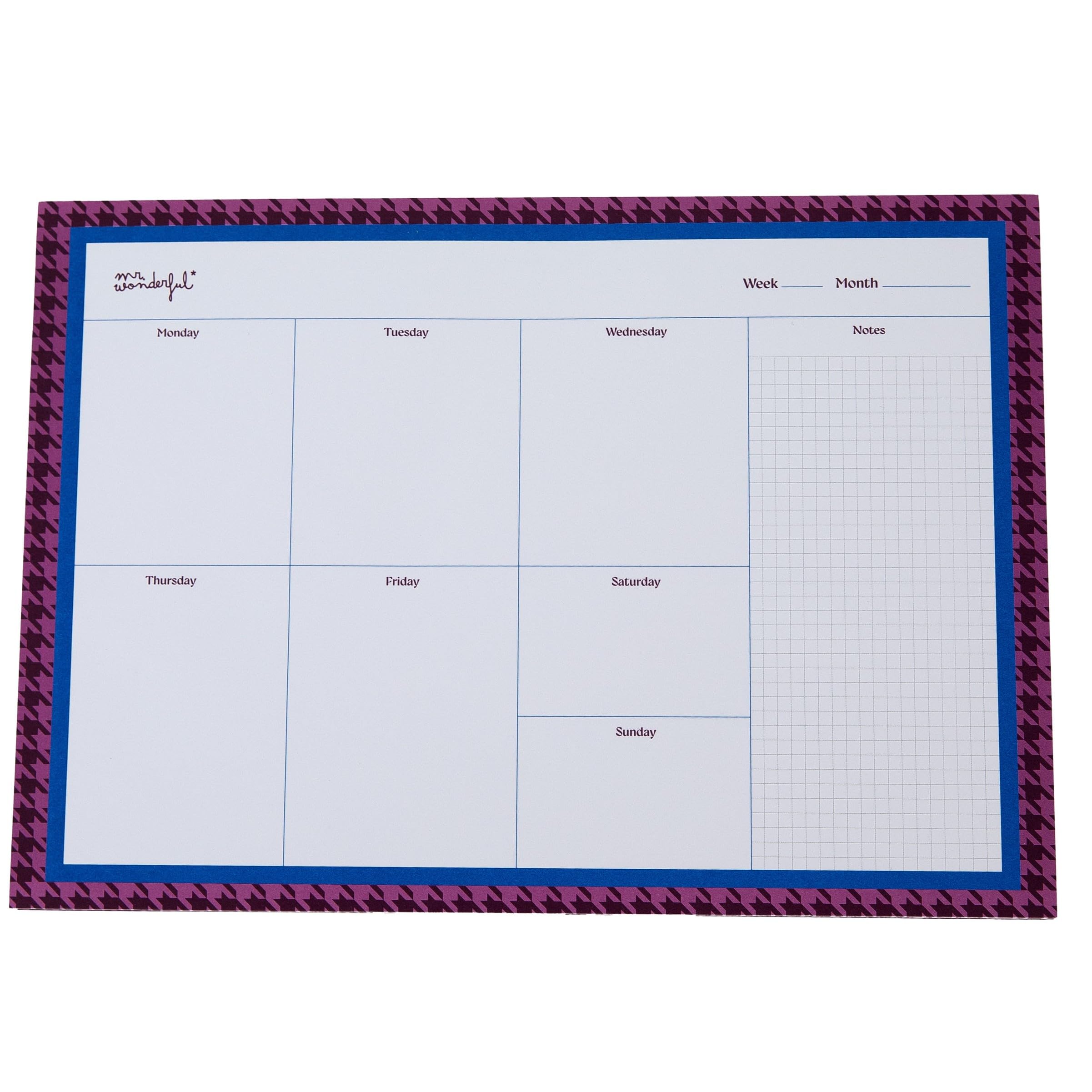 Mr. Wonderful - Weekly Desktop Planner - Houndstooth