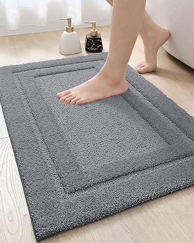 DEXI Alfombras de baño, tapetes de baño, tapetes de ducha, alfombra de baño absorbente antideslizante, 20 x 32 pulgadas, color beige