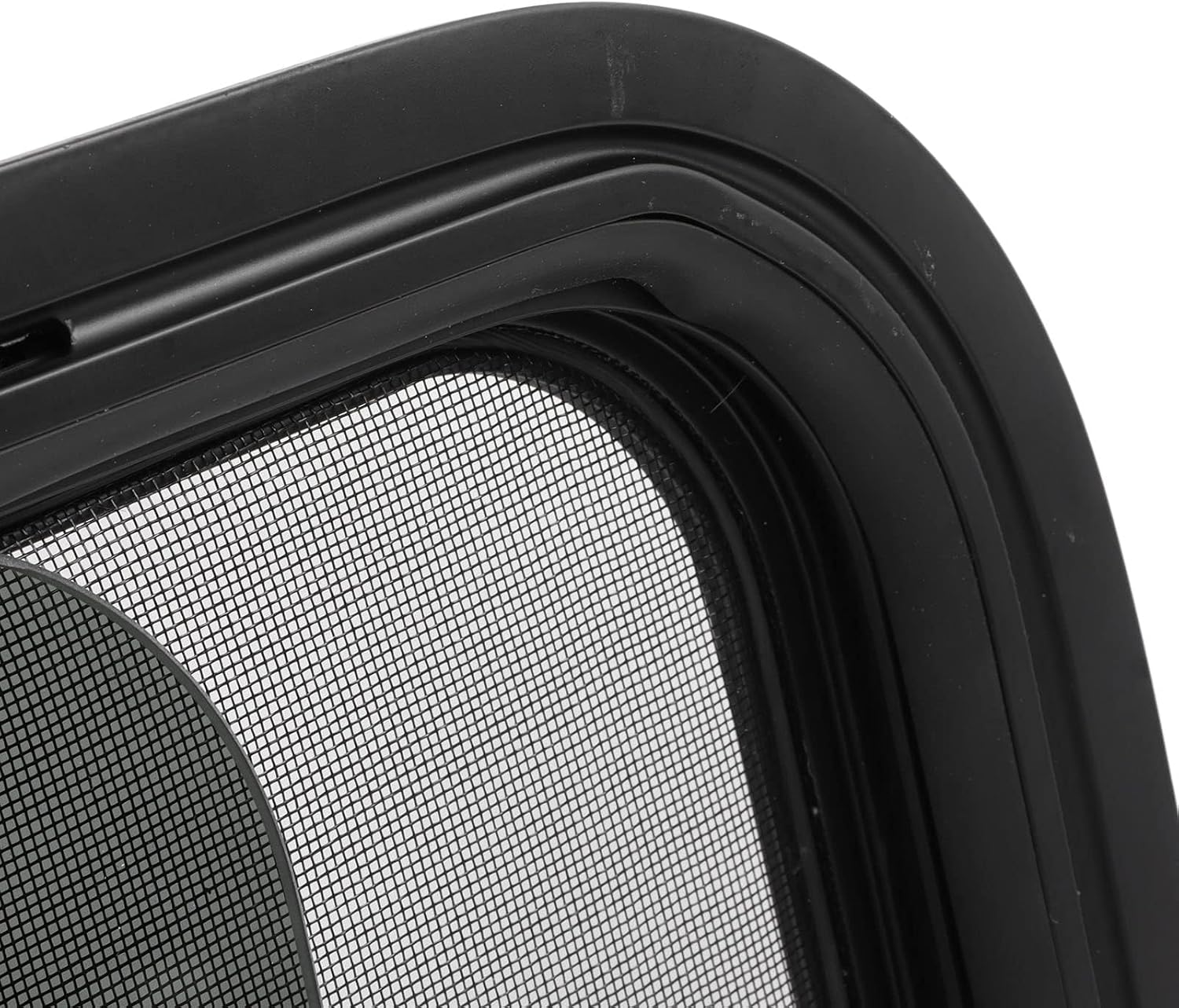JEOZBM RV Window, 27.5X15.7In Aluminum Alloy Rounded Corners Window, Sealed Push Out Trailer Window Replacement with Screen for RV Vehicles