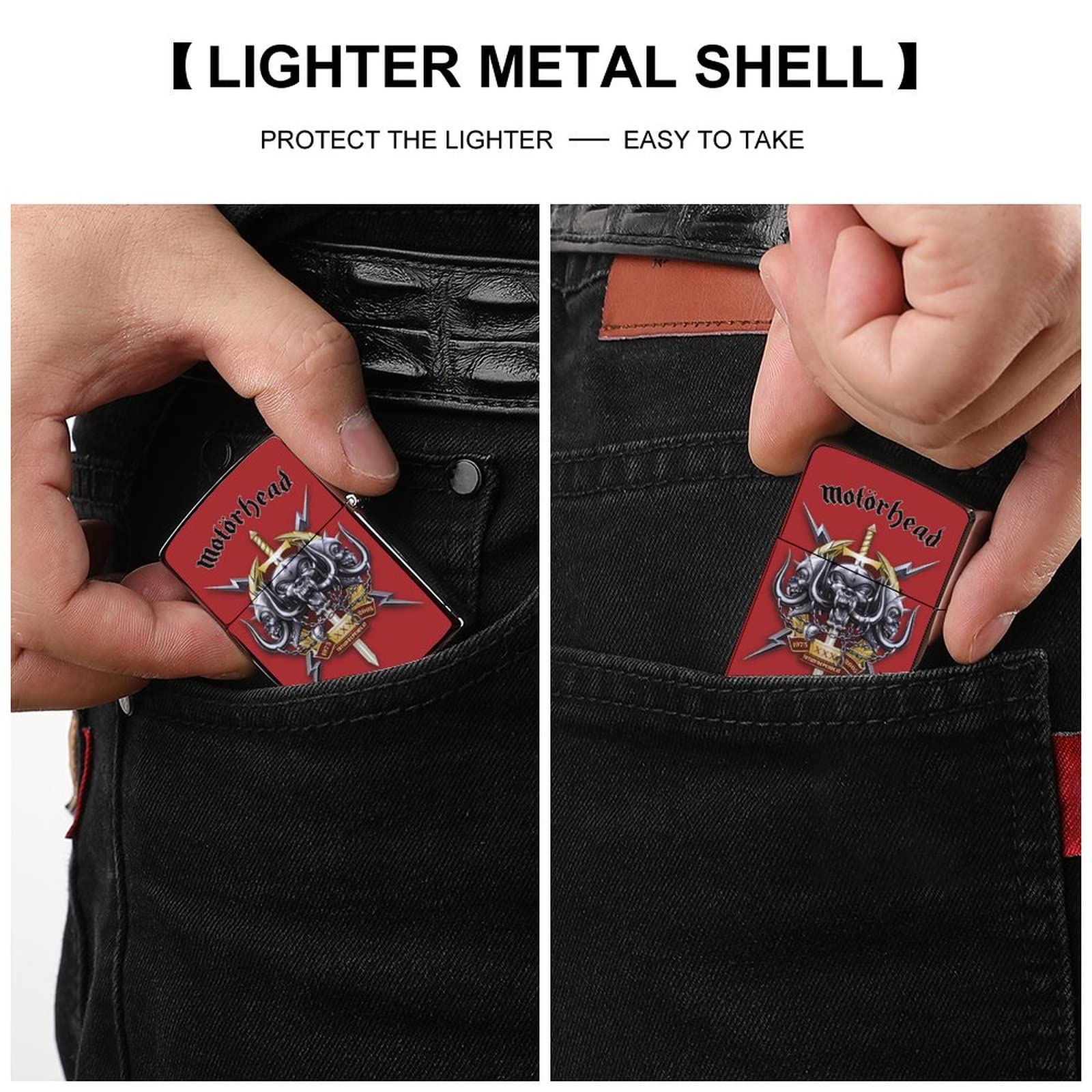 Amazon.co.jp: ジッポライターカバー モーターヘッド 赤 Zippo兼用