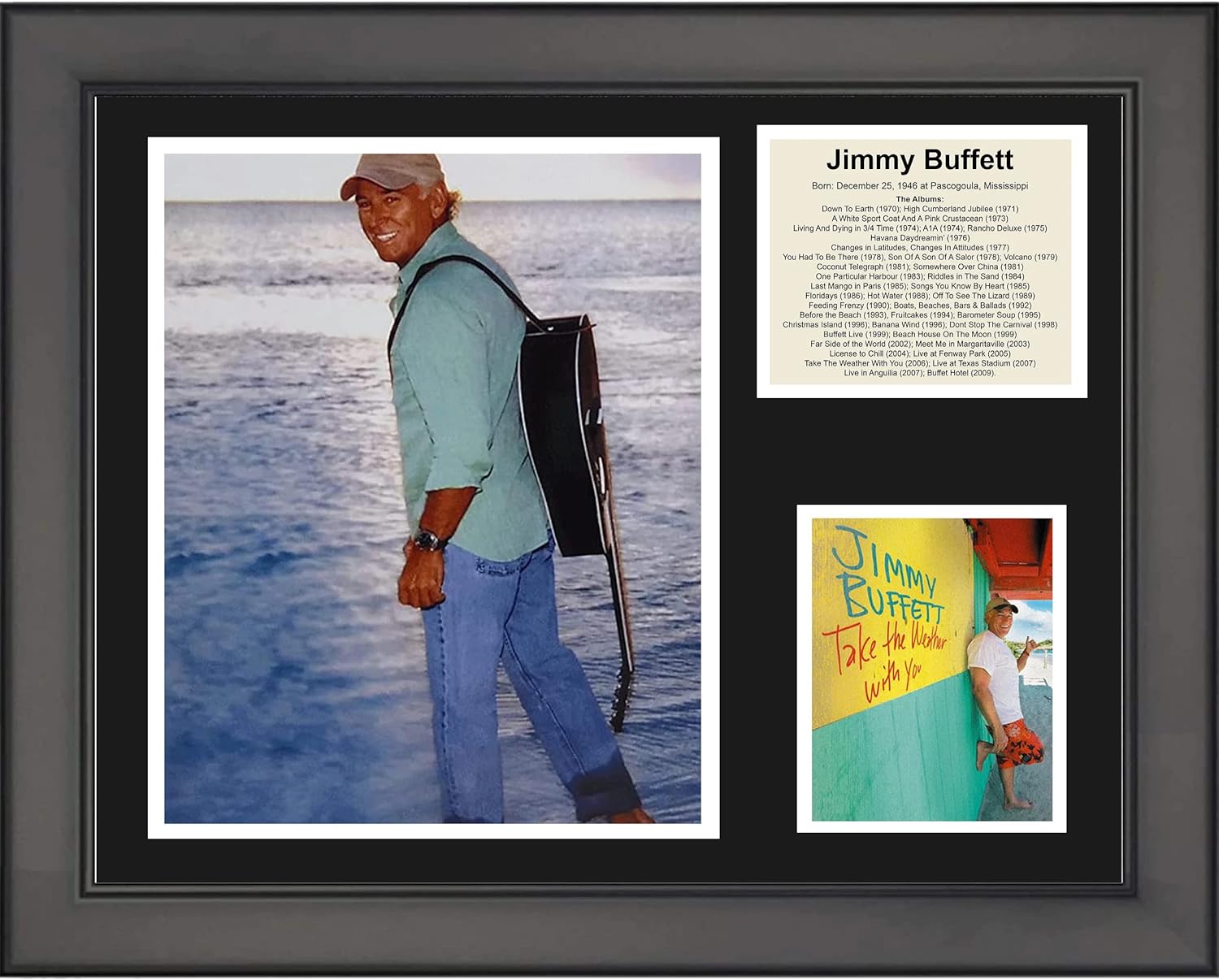 Framed Jimmy Buffett 11"x14" Music Three Photo Collage #2