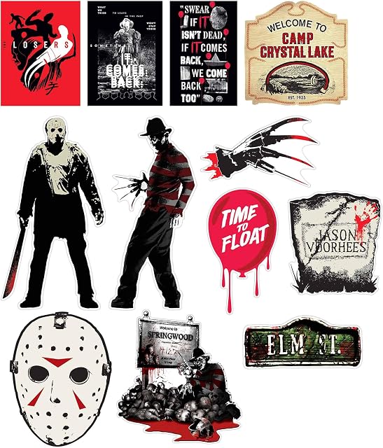 Amscan 190854 - Warner Brothers Mixed Theme Halloween Party Horror Film Cut-out Decorations - 12 Pack