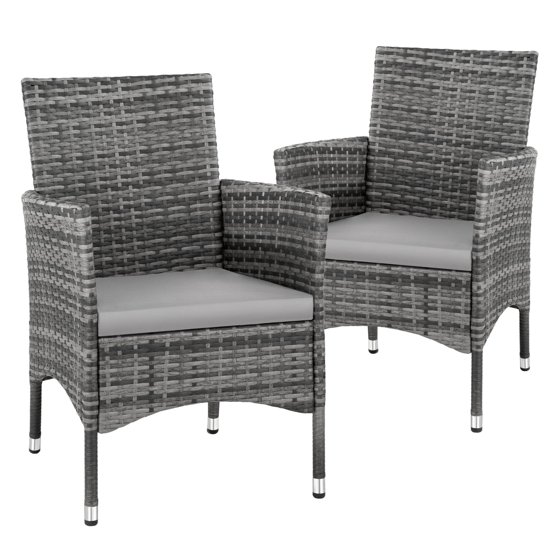 TecTake® Set di 2 Sedie da Giardino in Poly Rattan